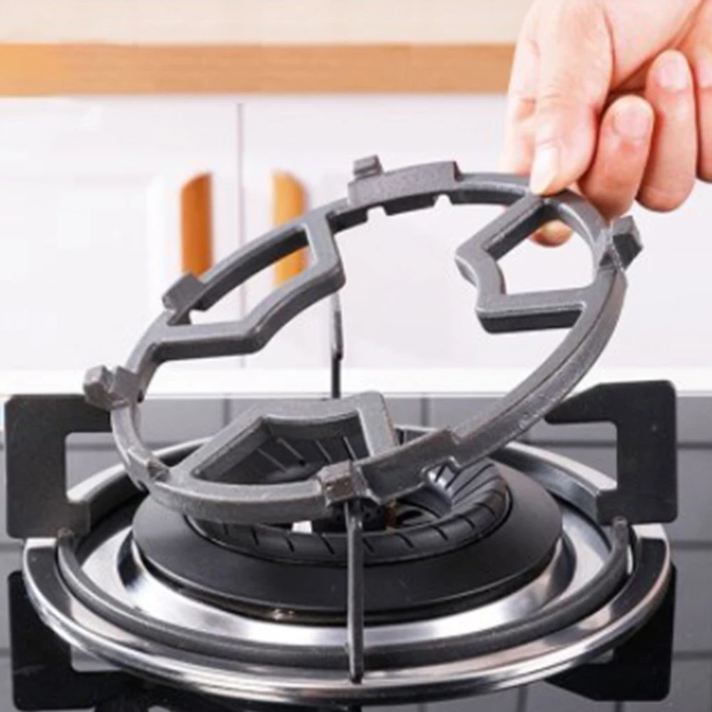 Milk Pot Holder Non Slip Cast Iron Wok Support Ring 8 Slots Gas Cooktop Pot Rack for 4 Claw 5 Claw Gas Stove Burner Cooker Hob