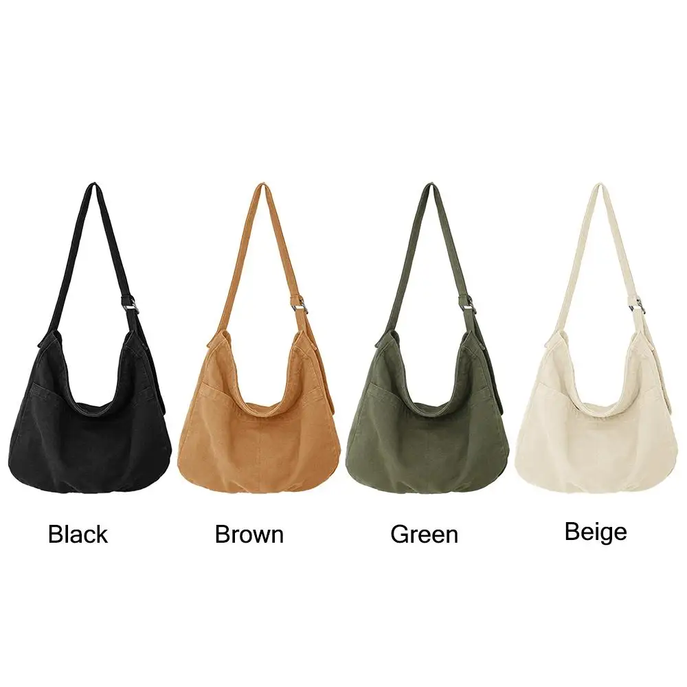 Large Capacity Crossbody Bag Canva Hobo Bag for Women and Men Casual Shoulder Tote Bag, Retro Messenger Bag