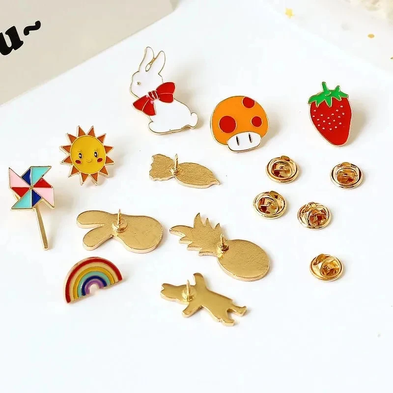 10-100Pcs Enamel Badges Pins Diversity Random Brooches Icons Plants Animal Fruit Pins On Backpack Clothes Hat Decor Accessories gallery 2