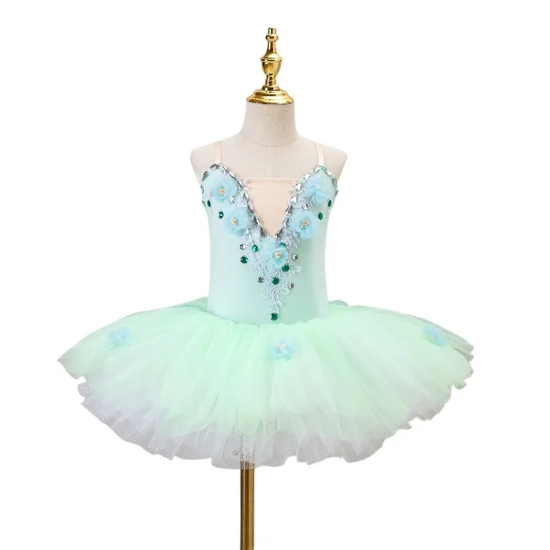 

Children's Girls' professional tutu performance suit TUTU gauze skirt Little Swan sequined stage performance suit ballet dress