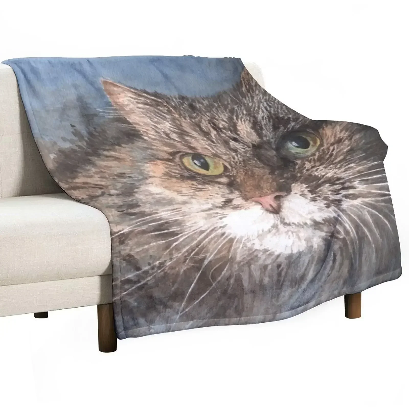 New Molly the Tabby Cat Throw Blanket Luxury Throw Designers Sofa Throw Flannels Plush Beach Blankets