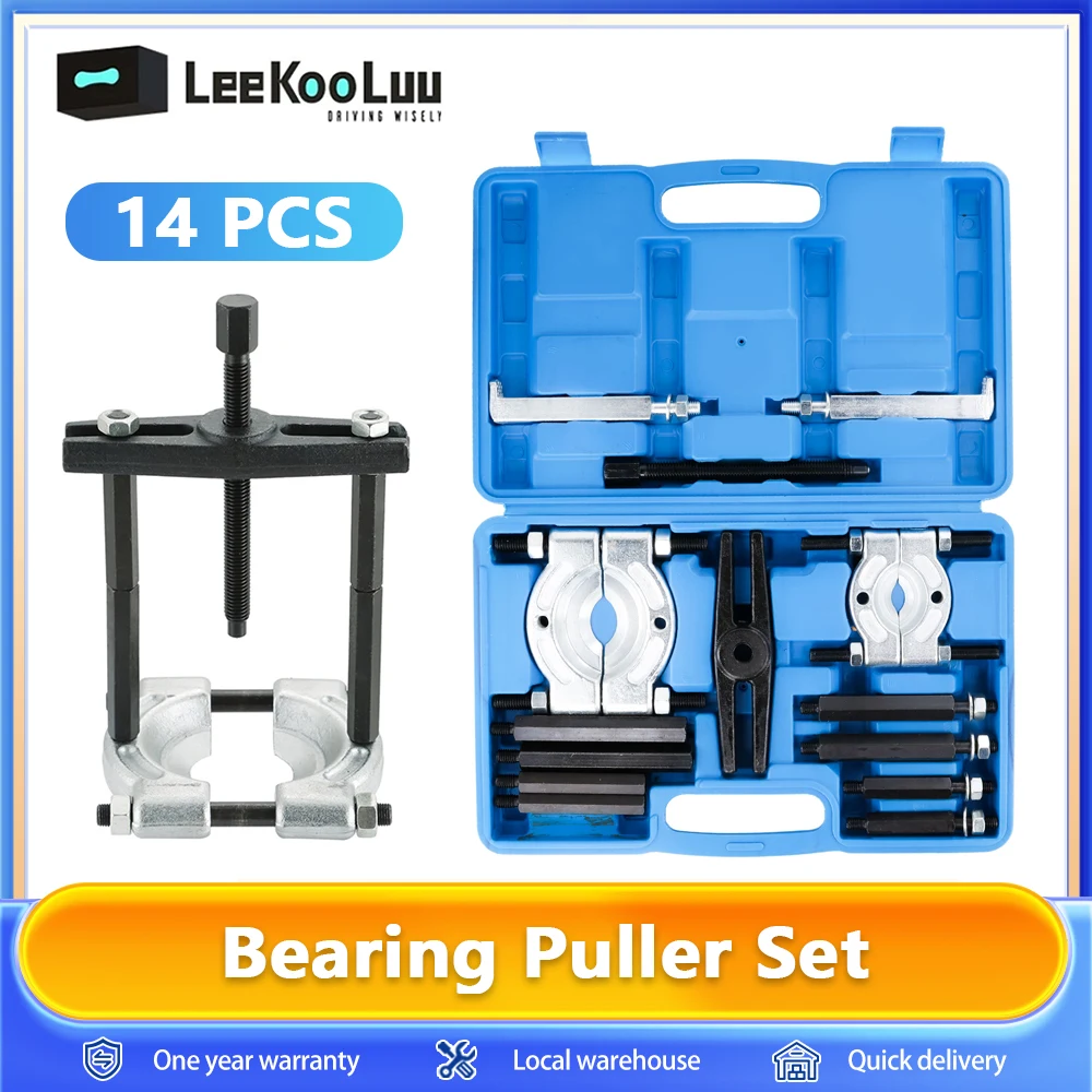LeeKooLuu-Jeu d'extracteurs de roulement, kit de retrait de roulement de roue avec mâchoires de 2 "et 3", jeu d'extracteurs d'appellation de moyeu de roue, 14 pièces