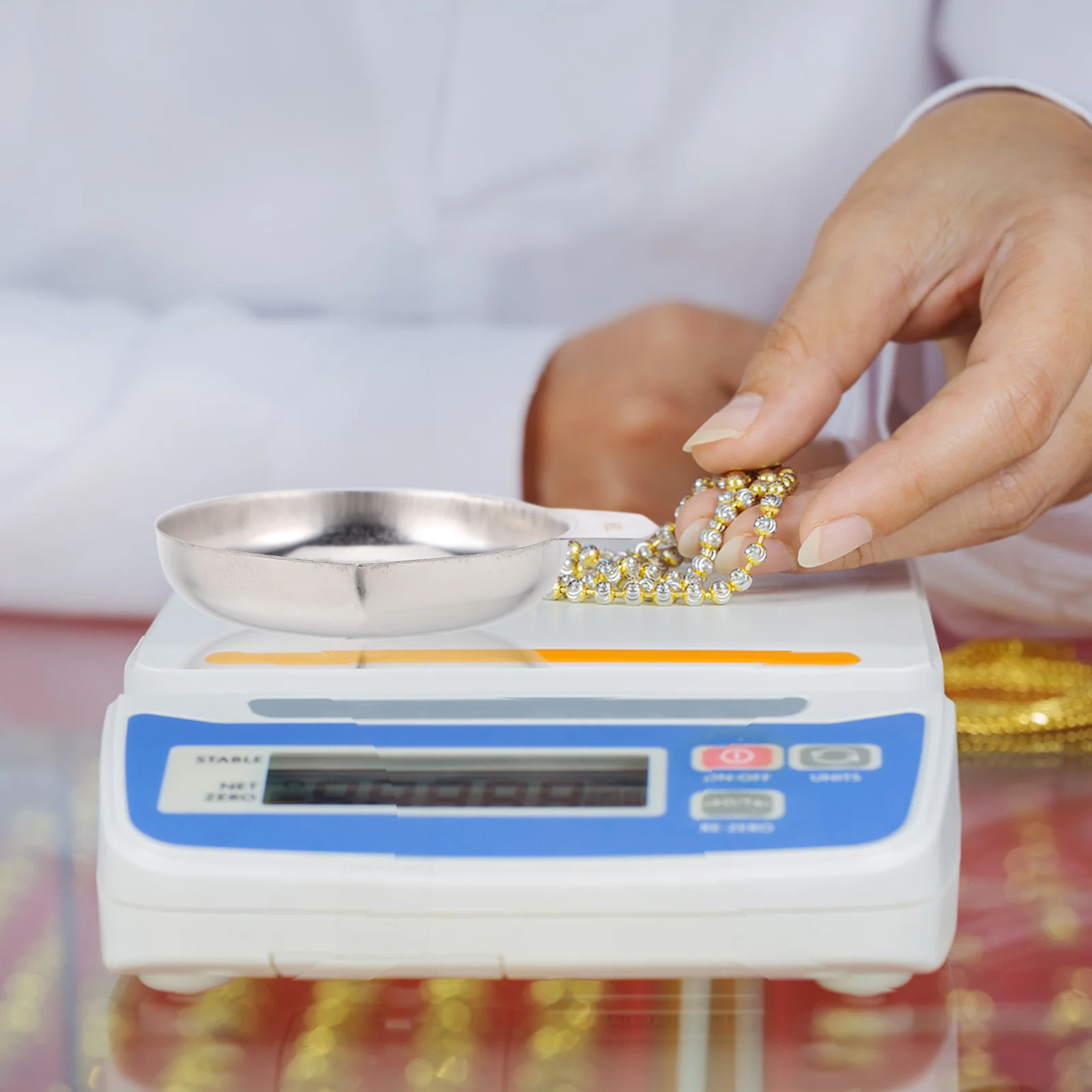 

2Pcs Stainless Steel Electronic Scale Trays Stackable Anti-Rust Weighing Pan for Jewelry Small Objects Household