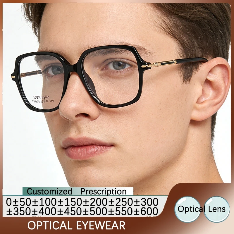 

Высококачественные квадратные очки TR90 для мужчин, роскошные оптические линзы для коррекции близорукости, очки для чтения для мужчин и женщин