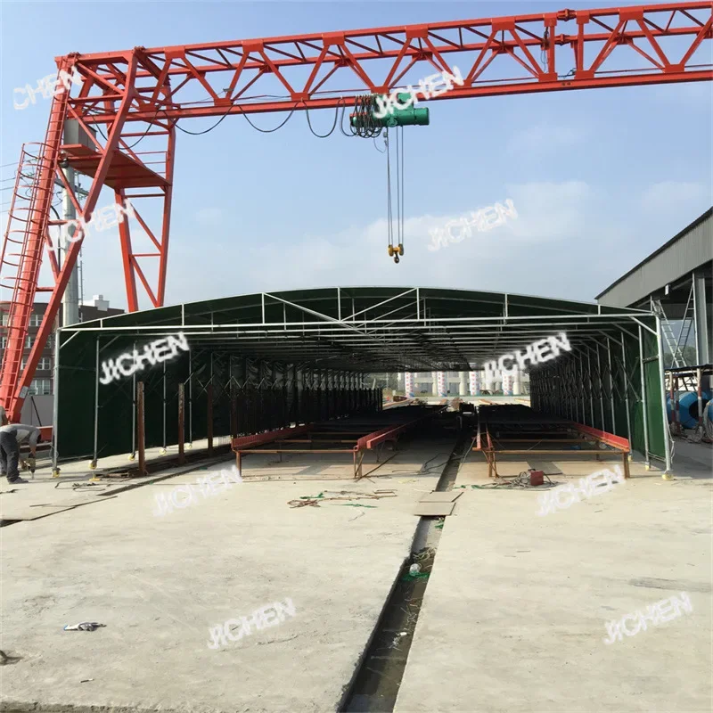 

Customize Outdoor Push-pull Mobile Awning Large Warehouse Sunshade Tent Outdoor Rainproof And Sunscreen Mobile Awning