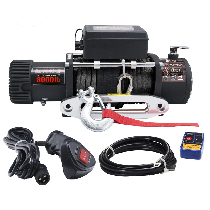 

Off Road Recovery 12V/24V 4*4 Car Truck Electric Winch 8000lbs with Synthetic Rope