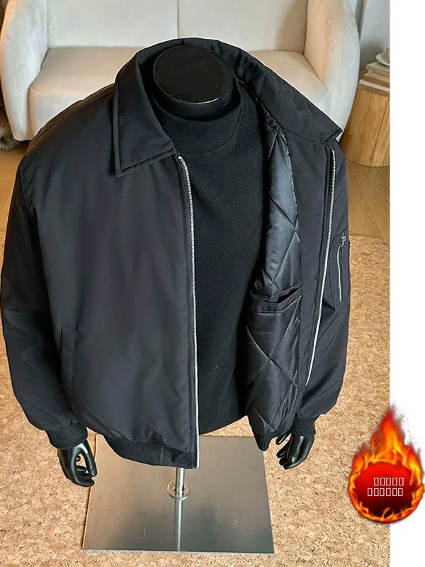 

Bla American Sle Pilot Jaet Men's Cotton Coat Winter Thi Wide Fit Bomber ort Outerwear Youth Faion Polyester Fiber