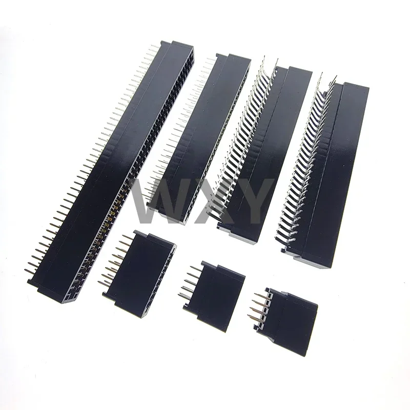 5PCS 2.54mm Pitch Edge Card Connector Slot Bus Socket Gold Finger Socket PCB Board Straight Curved Pin 4P6P8P10P12P14-86P