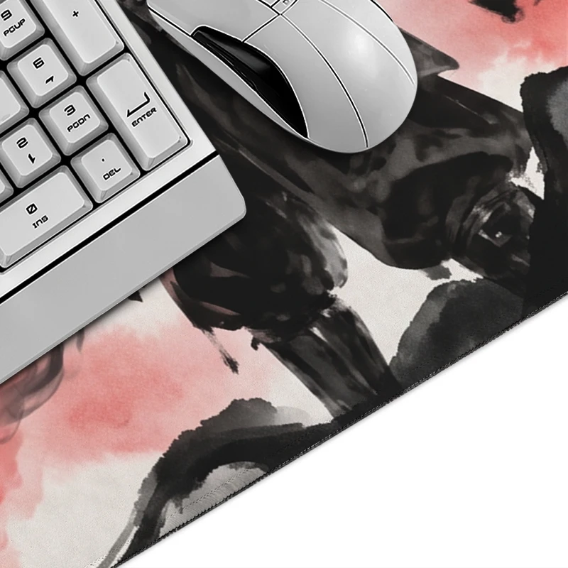 Ink Moonlight Samurai Mouse Pad Gamer XL Custom HD Home Mousepad XXL MousePads Office Natural Rubber Office Accessories