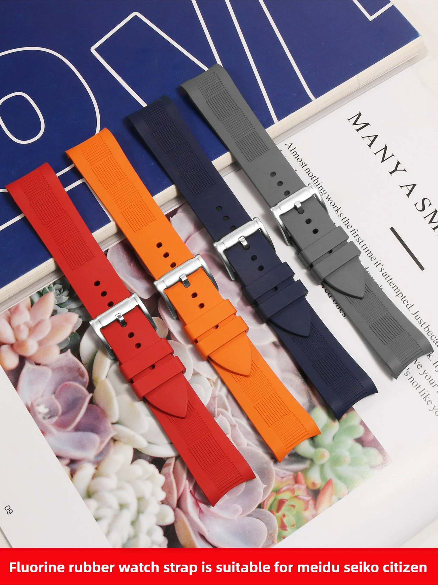 La correa de reloj de caucho fluorado resistente al agua para hombres es adecuada para Omega Rolex Longines Tissot Citizen 20 22 mm