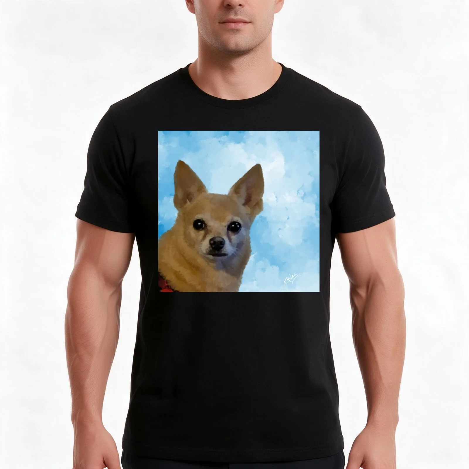 Lady the Chihuahua-Pomeranian T-Shirt, Summer Casual Cotton Tee, Oversized Streetwear Tops, Vintage Graphic Print, 100% Cotton
