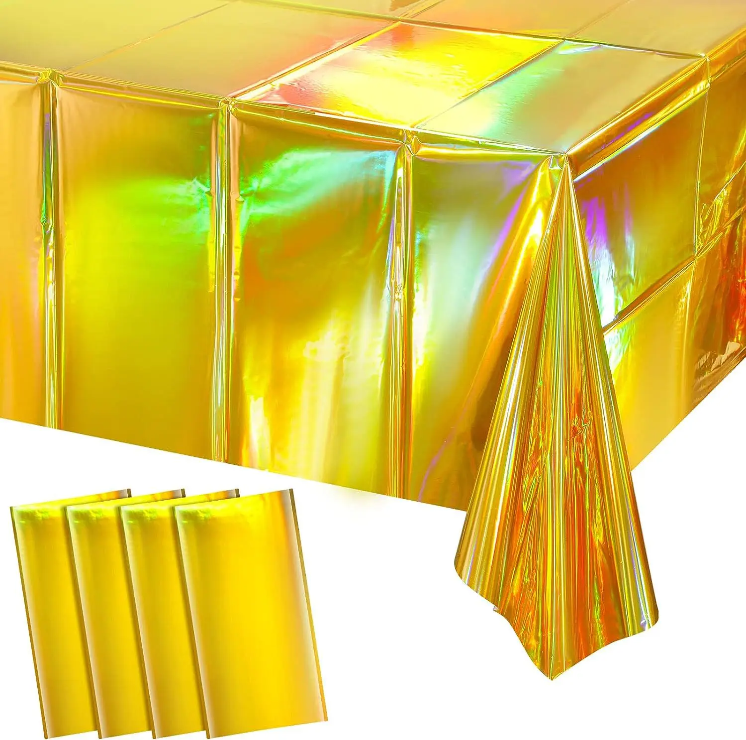 1pc Rectangular Disposable Tablecloths Shiny Gold Red Purple Color Table Cloth Foil Table Cover for Birthday Wedding Party Decor