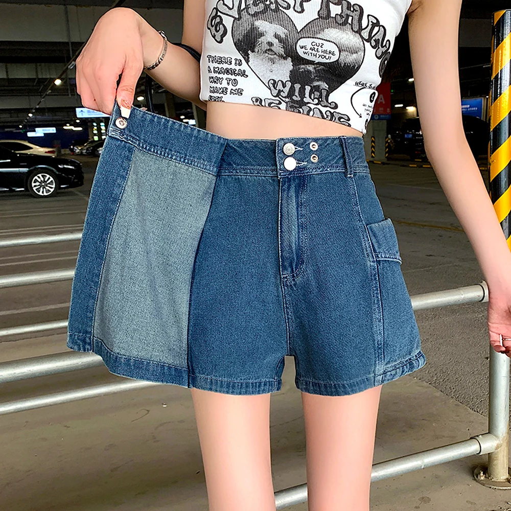 

Women's Y2K Vintage Denim Dress Oversized Large High Waist A-Line Short Slim Bustle Skirt Pants Jeans Femme Summer Korean Style