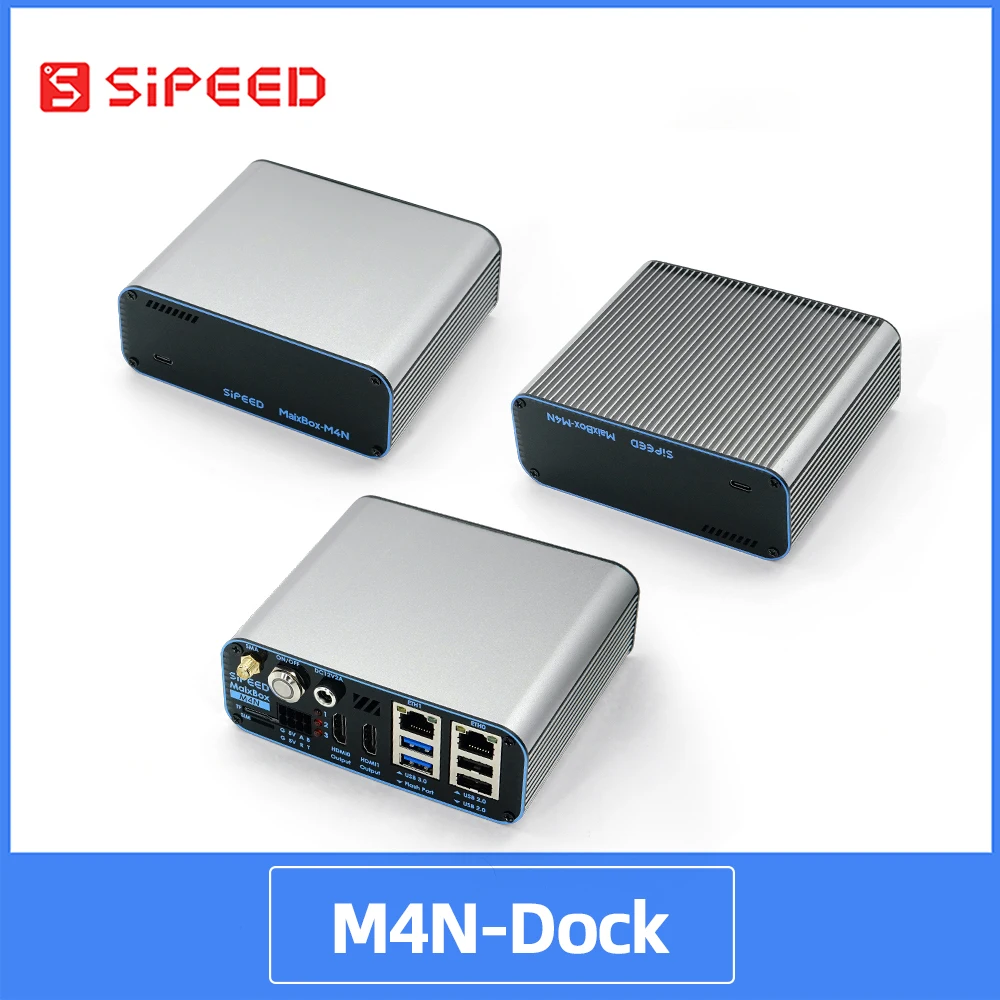 Sipeed M4N Dock AXera-Pi Pro AX650N 43.2T 32-Channel 8K H265 Dual Gigabit SATA AIBOX Edge Computing NVR