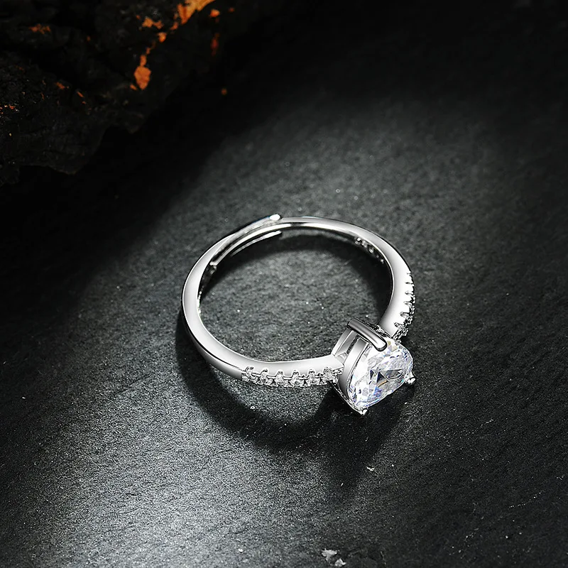 Women's 925 Sterling Silver Heart Ring with Zircon