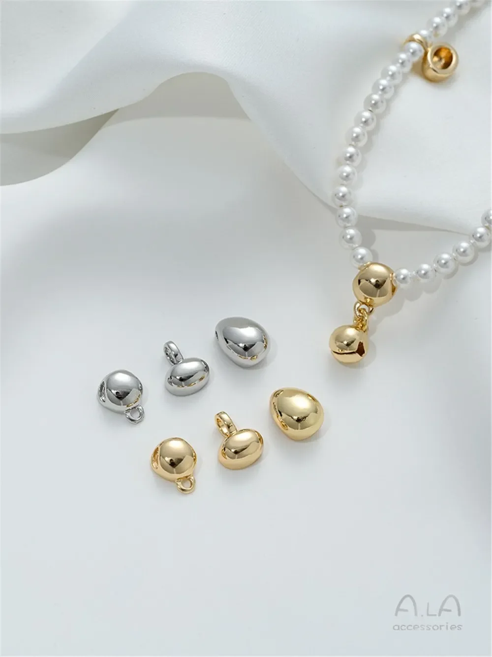 Clip ovalado chapado en oro de 14K, cadena de gotas de agua, colgante con agujero, hebilla colgante semicircular, accesorio de joyería hecho a mano DIY