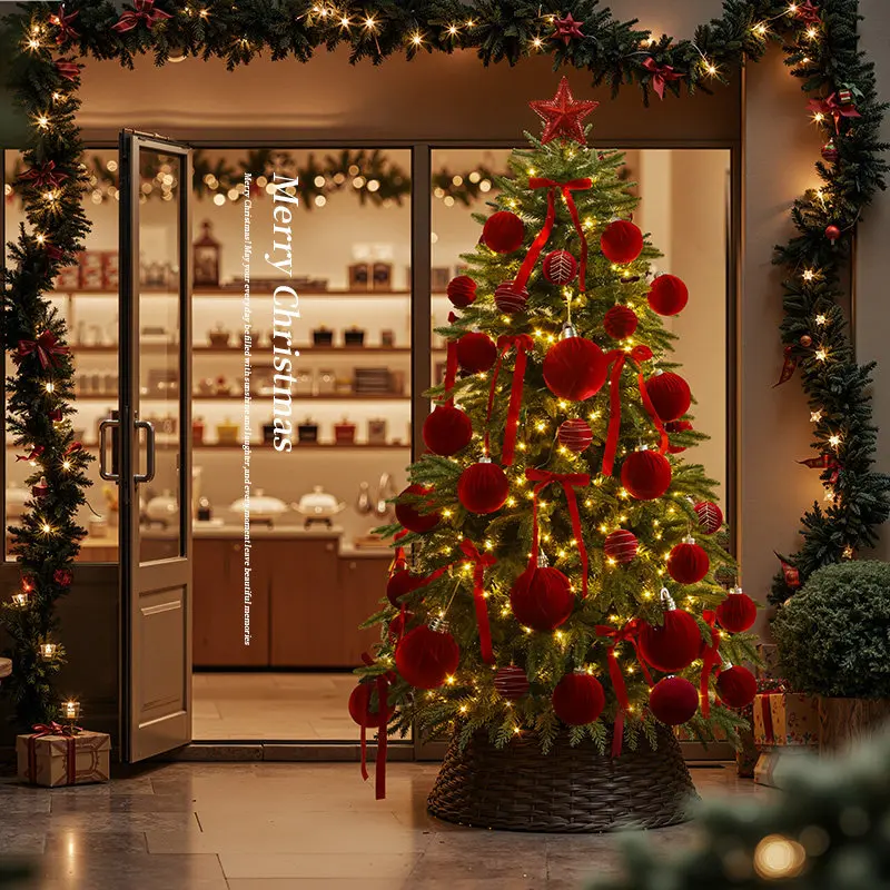 Oversized Thickened Pure PE Christmas Tree Luxury Home Ornament To Create Elegant Window Holiday Display