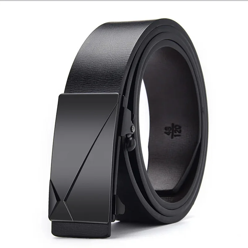 

Fashion Men's Automatic Buckle Belts Casual Business Faux Leather Adjustable Belt for Men High Quality Christmas Gift for Father