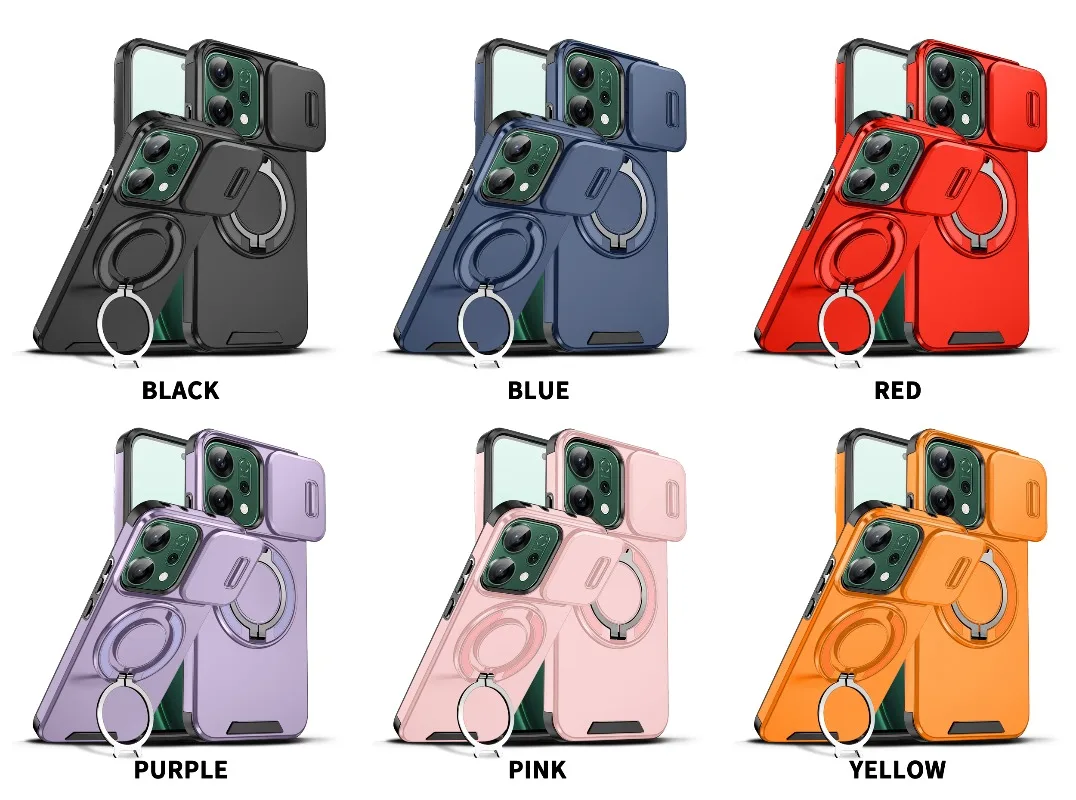 For Reno 14 Pro 5G 14F Shockproof Hybrid Magnetic Stand Phone Case for Reno14 13 Pro 13FS Slide Lens Camera Protect Armor Cover