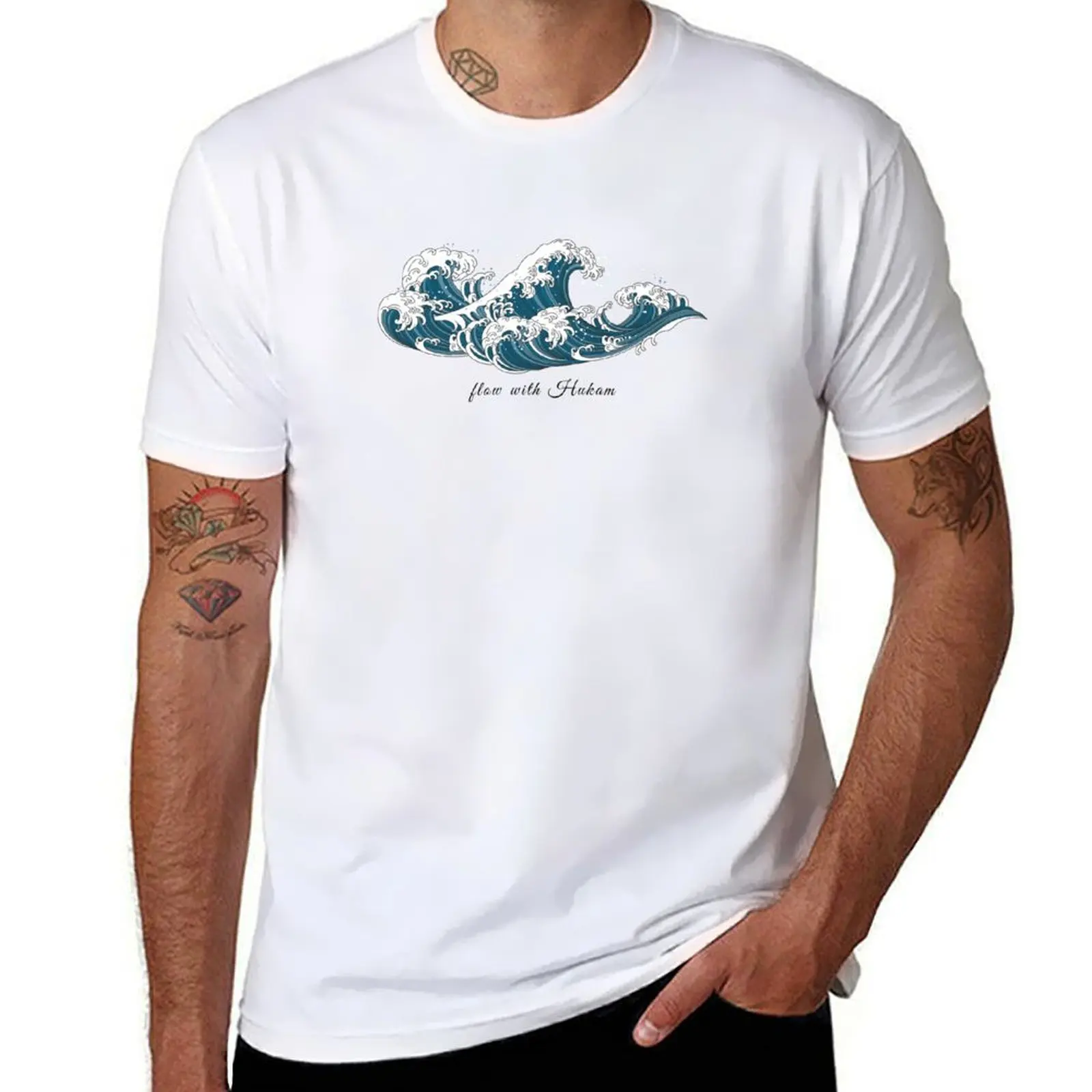 

Flow with Hukam Wavy Sikh Design T-Shirt t shirts designer t shirts cotton 100%