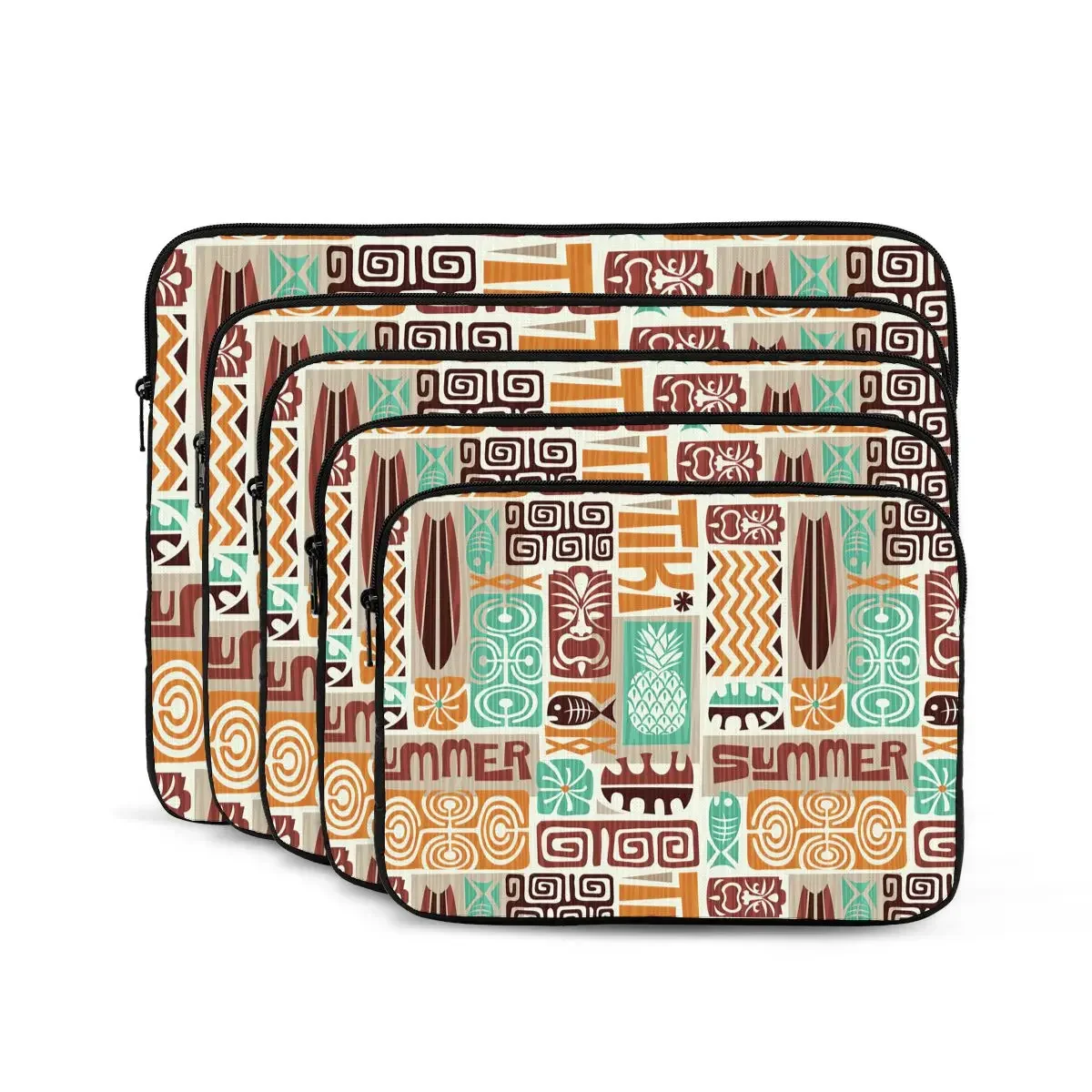 Seamless Exotic Tiki Pattern Computer ipad Laptop Cover Case Laptop Sleeve Bag Portable Cover Fundas Pouch