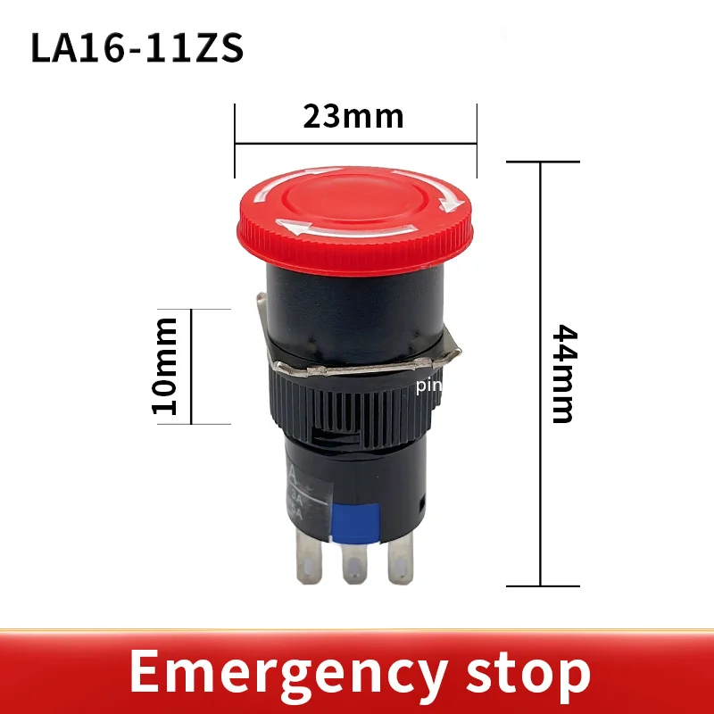 1PCS Red Mushroom DC 30V 3A / AC 250V 1A Emergency Stop Push Button Switch