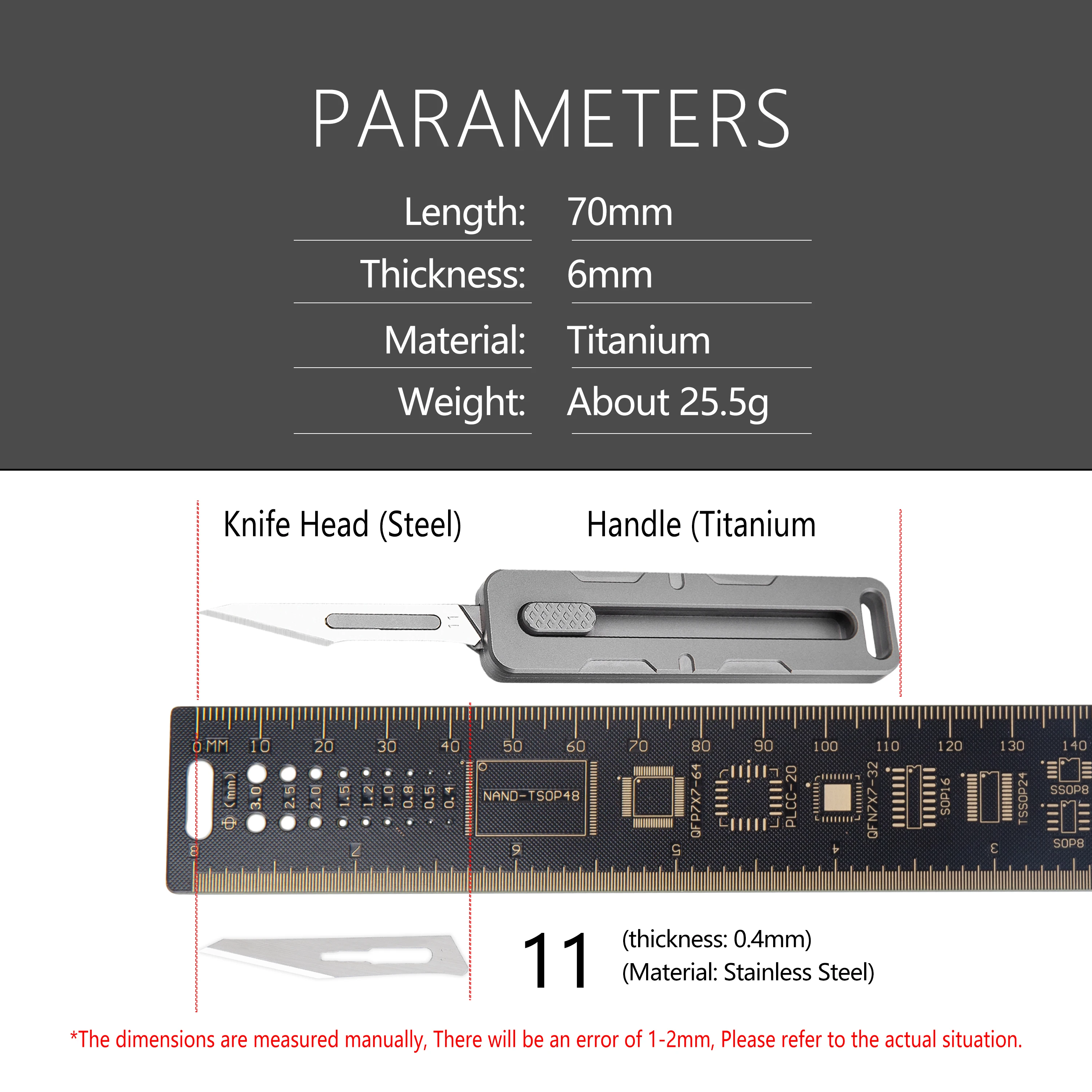 Utility Knife Titanium Surgical Blade Portable Scalpel EDC Carving Tool Knife Multi-Function Pocket Knife