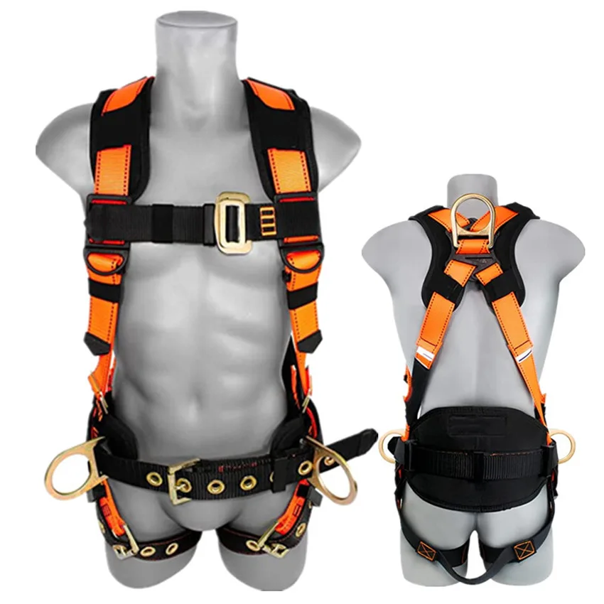 

Professional 23KN High-Altitude Safety Harness D-Ring Padded Waist Belt Adjustable Leg Straps for Rock Climbing Fall Protection