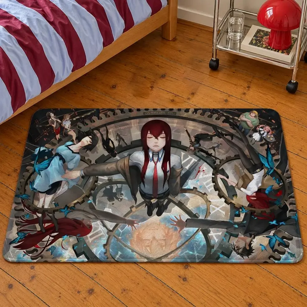 Floor Mat Okabe Soft Flannel Entrance Doormat Non-Slip Washable Mayuri Rug For STEINS;GATE Bedroom Kurisu Home Anime Decor