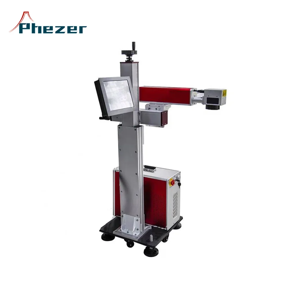 Laser Marking PE HDPE PVC Pipe/Bag/Bottle 30W Fiber Flying Laser Marker Machine Date Code Printer