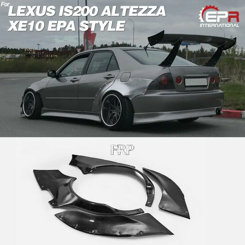 EPA Style FRP Unpainted Rear Fender Flares Flare Wide Bodykits 4Pcs +65mm for 98-05 Lexus IS200 Altezza XE10