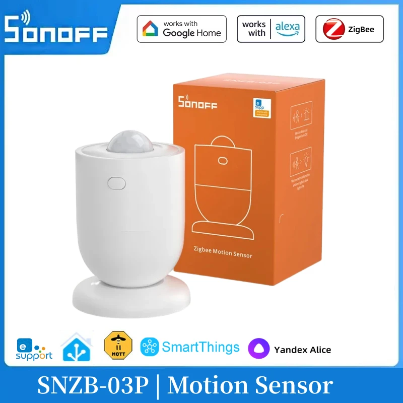 SONOFF SNZB-03P Zigbee Motion Sensor Smart Movement Detector 5-Sec Faster Detection Smart Scene Alexa Google Home Assistant Mqtt