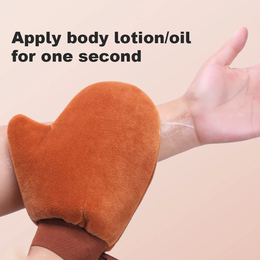 Body Lotion Glove Self-Tanning Mitt Double-Sided Prevents Sticky Hands Applicator Quick Dry Flocking Glove Makeup Applicator