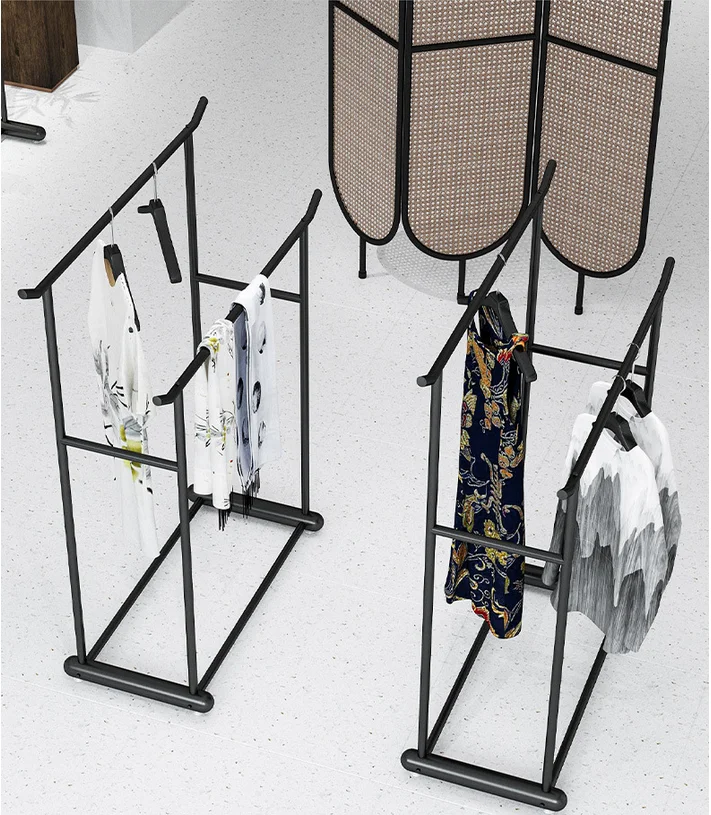 Clothing store floor standing display rack, women's clothing store clothes hanger special shelf