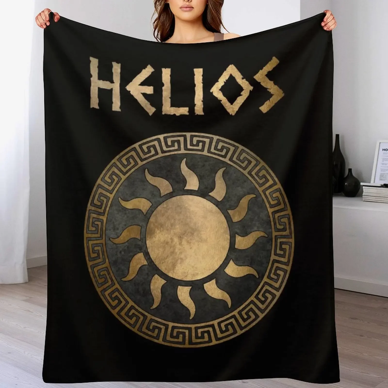 Helios Greek God of the Sun Ancient Symbol Throw Blanket Lightweight Warm Blanket for Indoor Outdoor Use