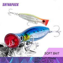 1pcs Big Popper 12cm 42g Wobbler Fishing Lure Crankbait  Top Water Lures Long Shot Fishing Bait Pike Bass Swimming Lure