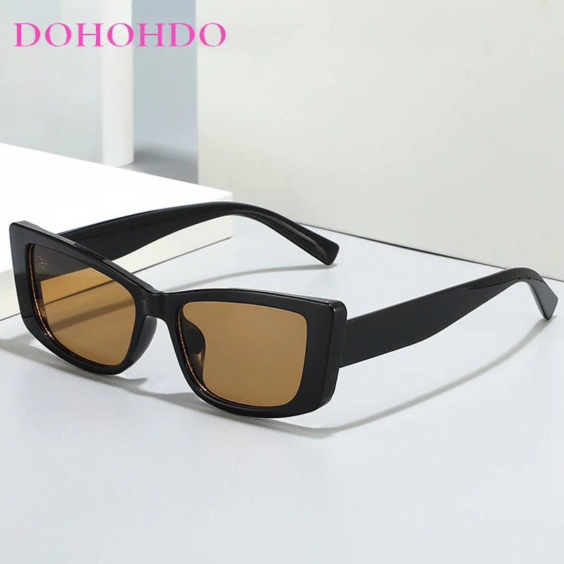

Trendy Small Square Cat Eye Sunglasses For Women Men Luxury Designer Eyeglasses Female Summer Traveling Anti-Glare Eyewear UV400