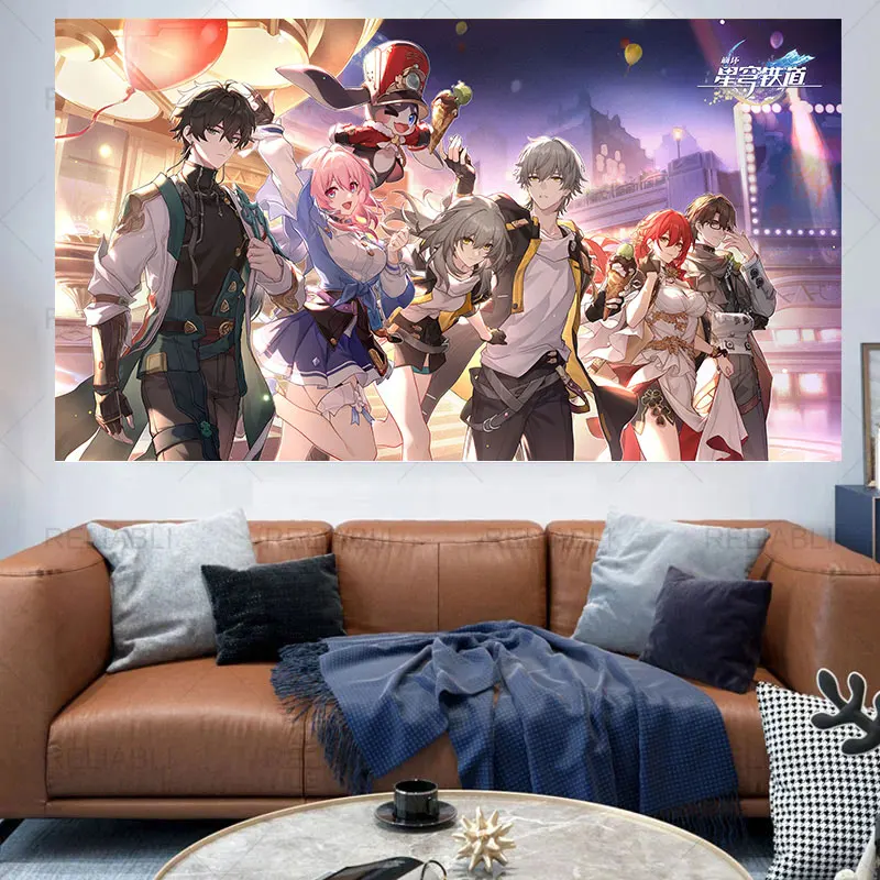 Honkai: Star Rail Game Cartoon Multiplayer Posters And Prints Modern Home Living Room Decor Aesthetic Art Wall Canvas Painting