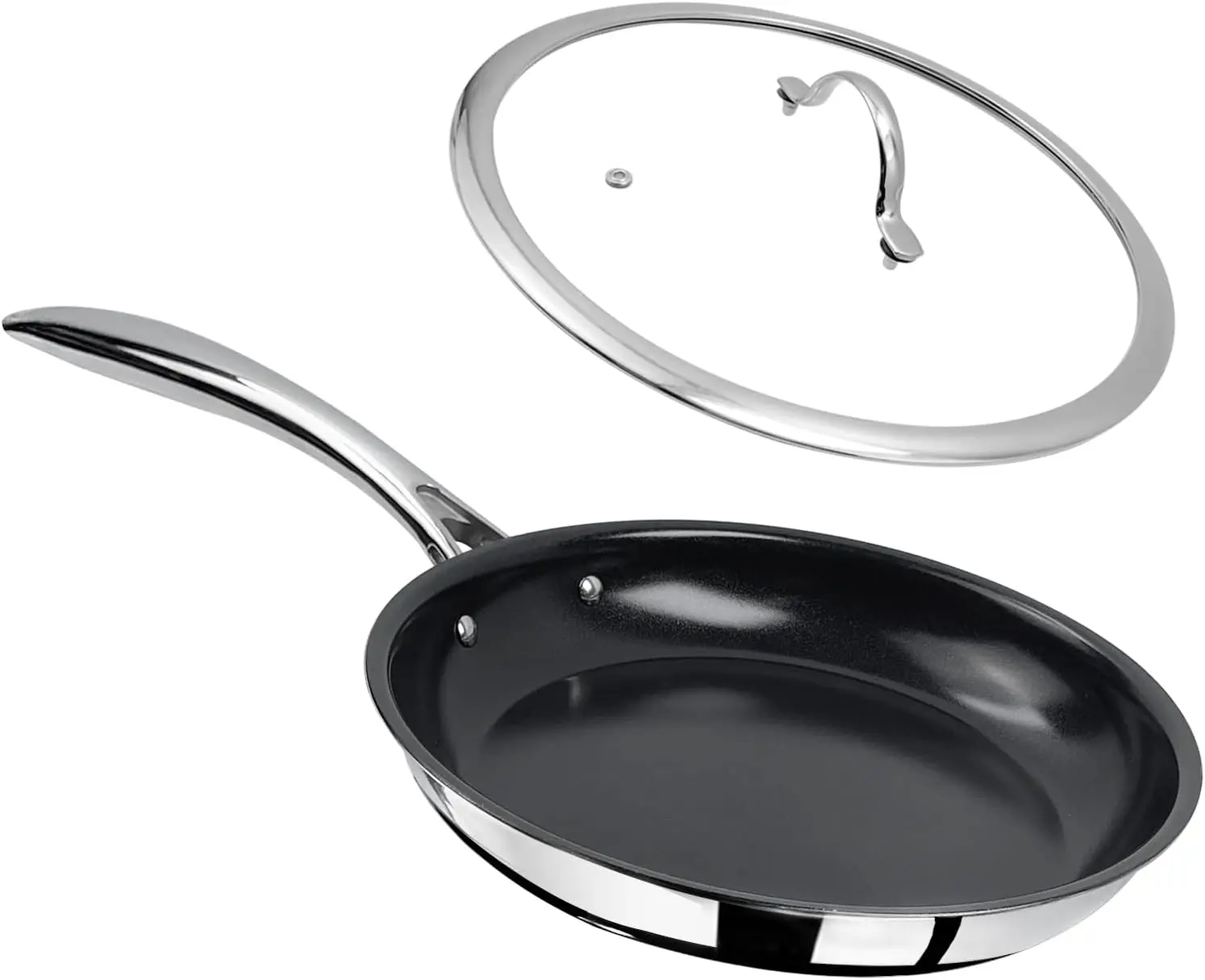 

Ceramic Nonstick Skillet (with Lid) PFOA- and PTFE-Free Oven and Stovetop Safe 2.5mm Thickened Four-Layer Construction