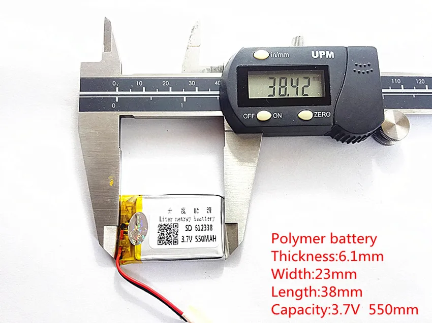 10pcs 3.7V,550mAH,[612338] Polymer lithium ion / Li-ion battery for DVR RECORD,MP3,MP4,TOY,GPS,SMART WATCH,SPORT CAMERA