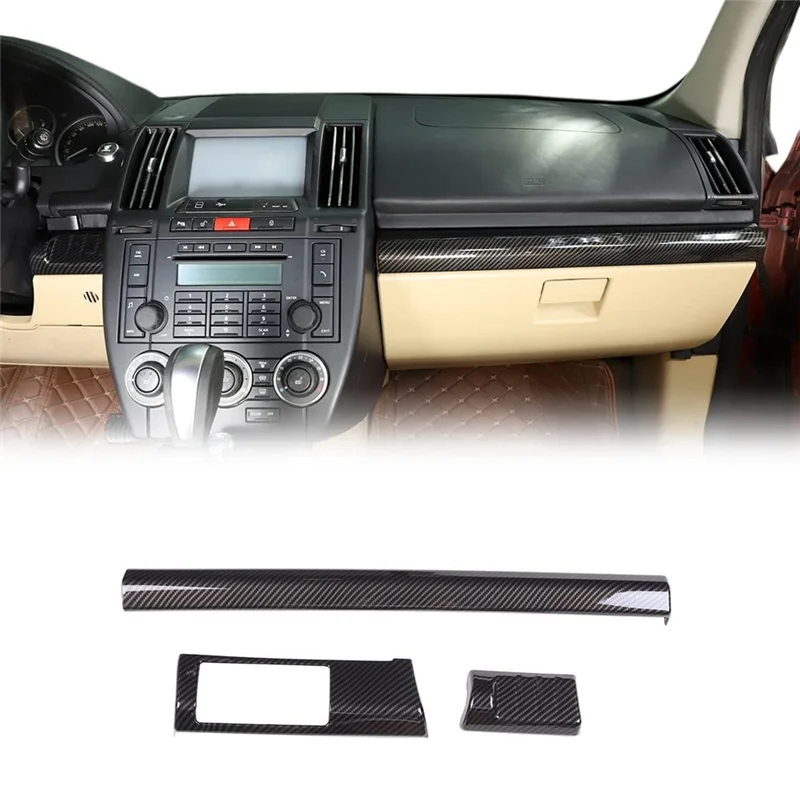 Car Dashboard Panel Cover Trim Decoration Stickers for Land Rover Freelander 2 2007-2015 Accessories ,ABS Carbon Fiber