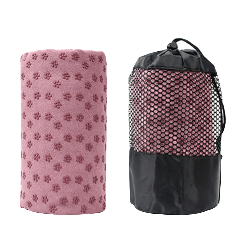 بطانية يوجا وردية غير قابلة للانزلاق بطانية بيلاتيس خفيفة للغاية وسهلة الحمل ومضادة للألم وتنظيف تكنولوجيا لا تسبب ضررًا