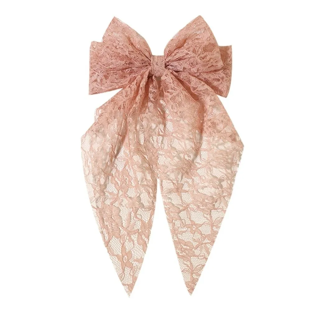 New Cut-out Lace Hair Clip Lace Butterfly Knot Korean Style Spring Clamp Vintage Bow Fabric Hairpin For Women