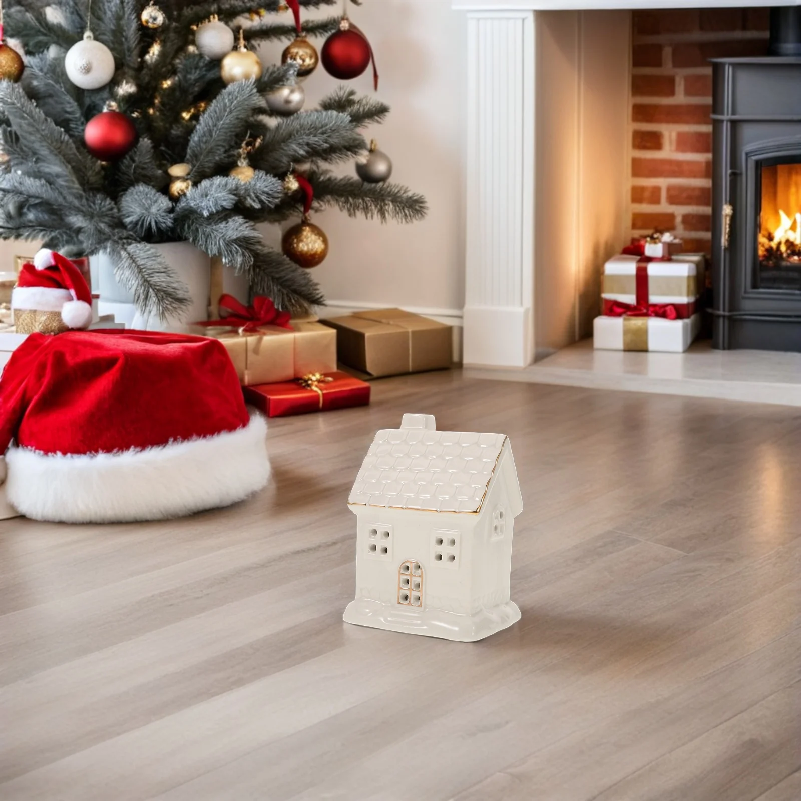 

Christmas Ceramic Decor Figurines Farmhouse Village Houses Lighted