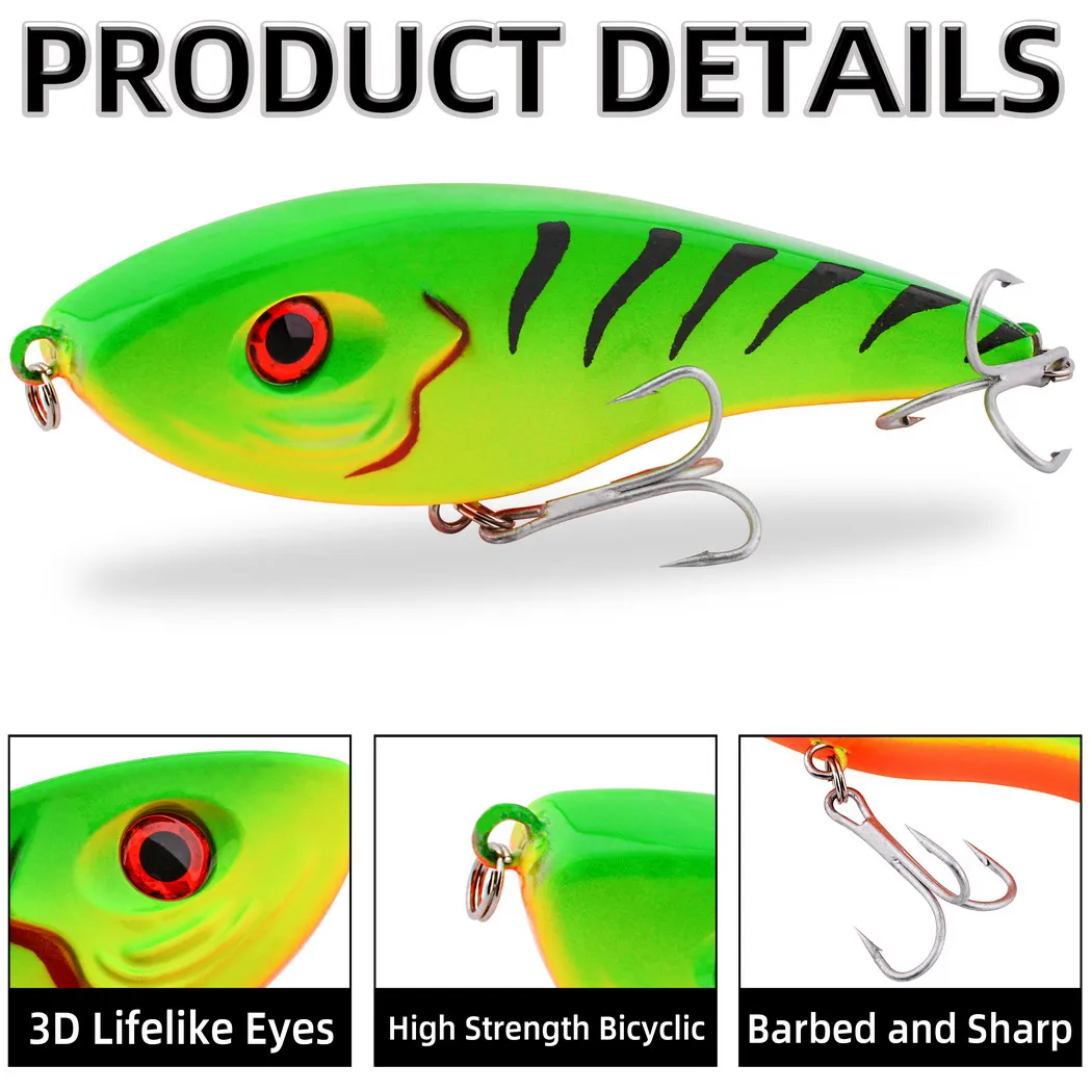 1pc Jerkbait Angeln Lockt 145mm 53g Vib Köder Große Langsam Sinkende Jerkbaits Angelgerät Für Meer Bass hecht – Detail 6