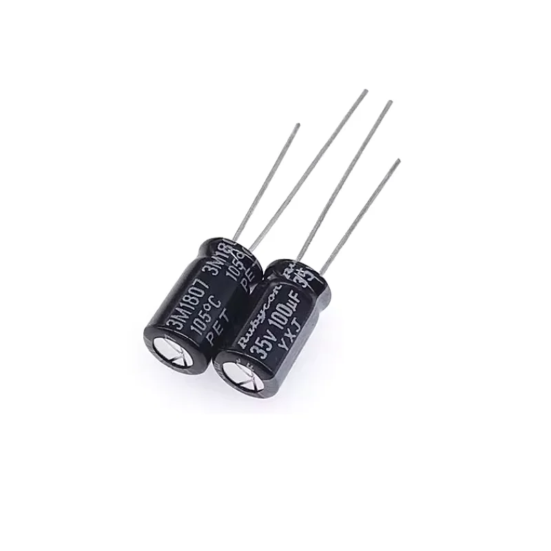 200PCS 100uF 35V Aluminum Electrolytic Capacitor 6.3x11mm Radial Capacitor High Frequency Long Life Capacitor
