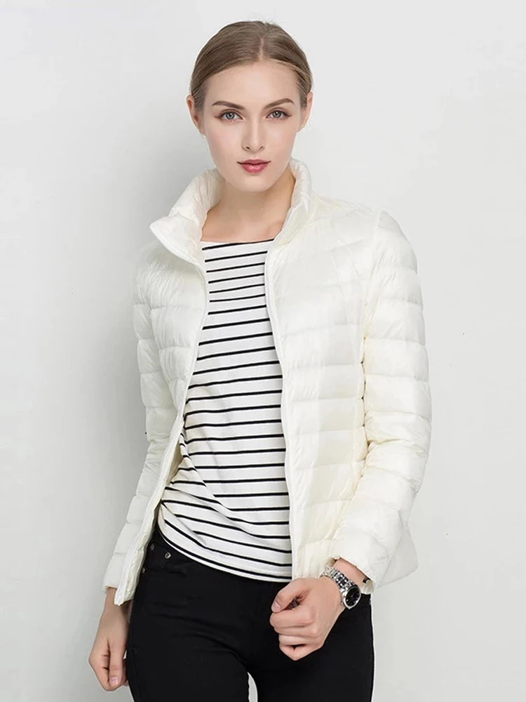 0-10℃ Women Winter Jackets Ultra Light White Duck Down Coat Slim Female Puffer Parkas Portable Windproof Down Coat Outerwear 7XL