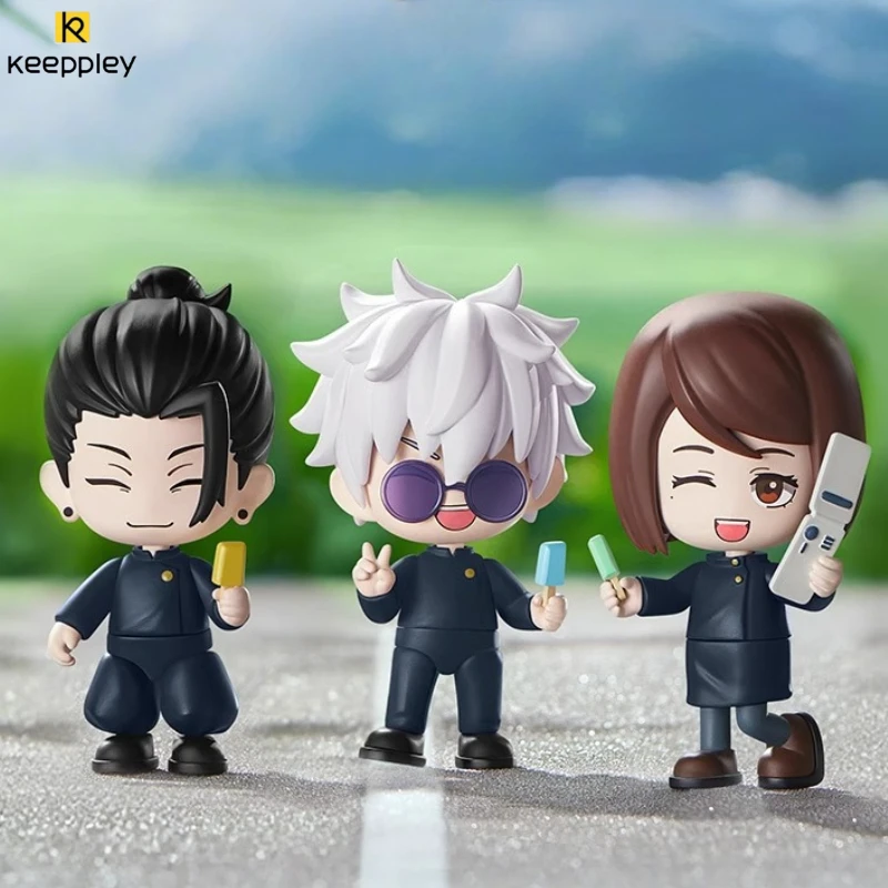 Keeppley Bausteine Jujutsu Kaisen Reißverschluss Puppe Ornament Anime Figur Montage Spielzeug Gojo Satoru Modell Kleine Partikel Puzzle