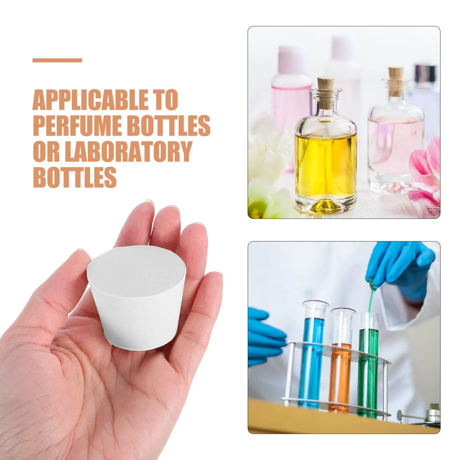 18Pcs Rubber Stoppers for Laboratory Use Tapered Solid Rubber Plug Assorted Sizes Spill Stopper for Test Tubes Lab Equipment