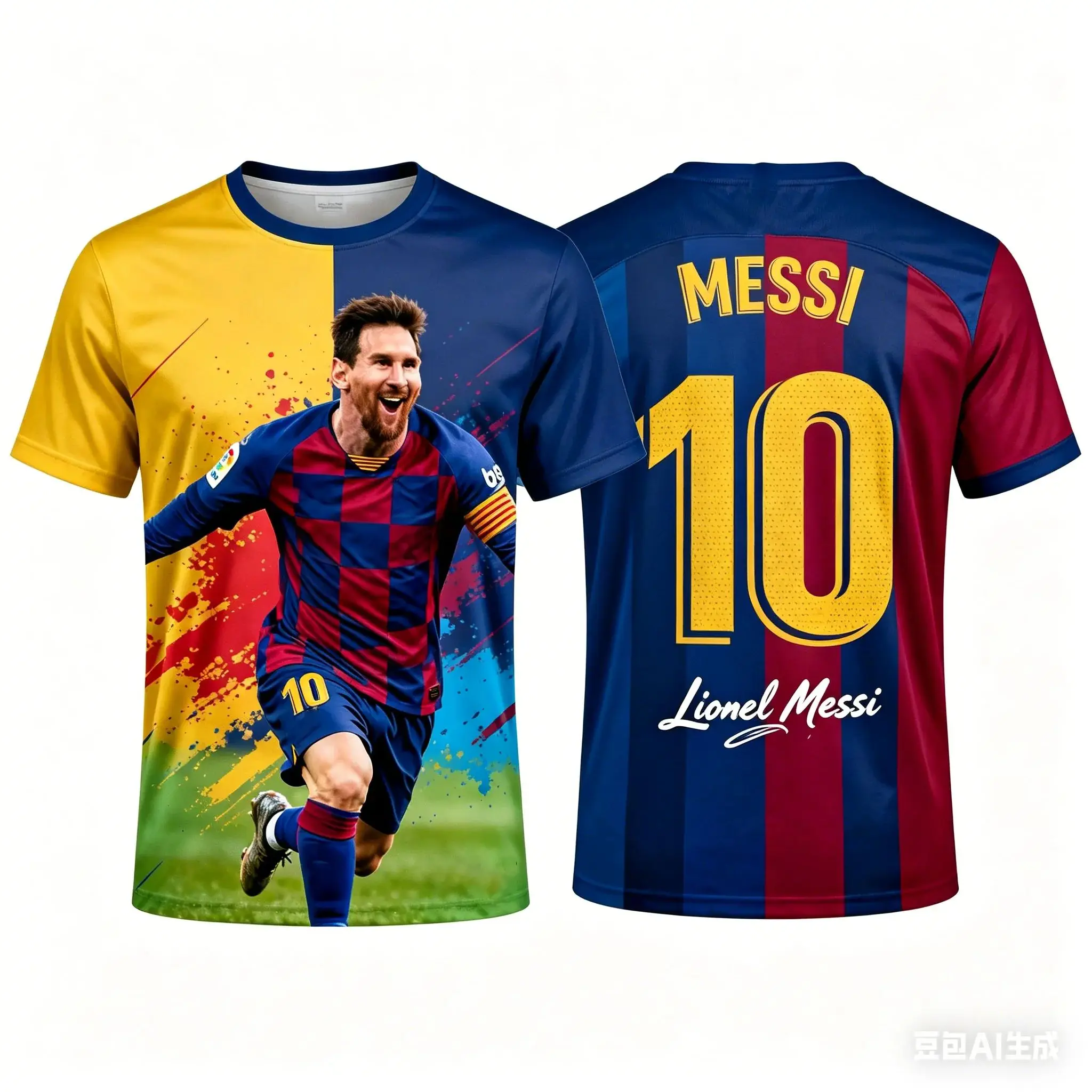Lionel Messi #10 Inter Miami CF Soccer Jersey T-Shirt, Men Women Pink White Gradient Short Sleeve Football Fan Streetwear Tee